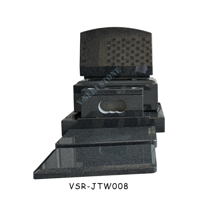 Modern Japanese Style Funeral Monument Stone Tombstone in Black
