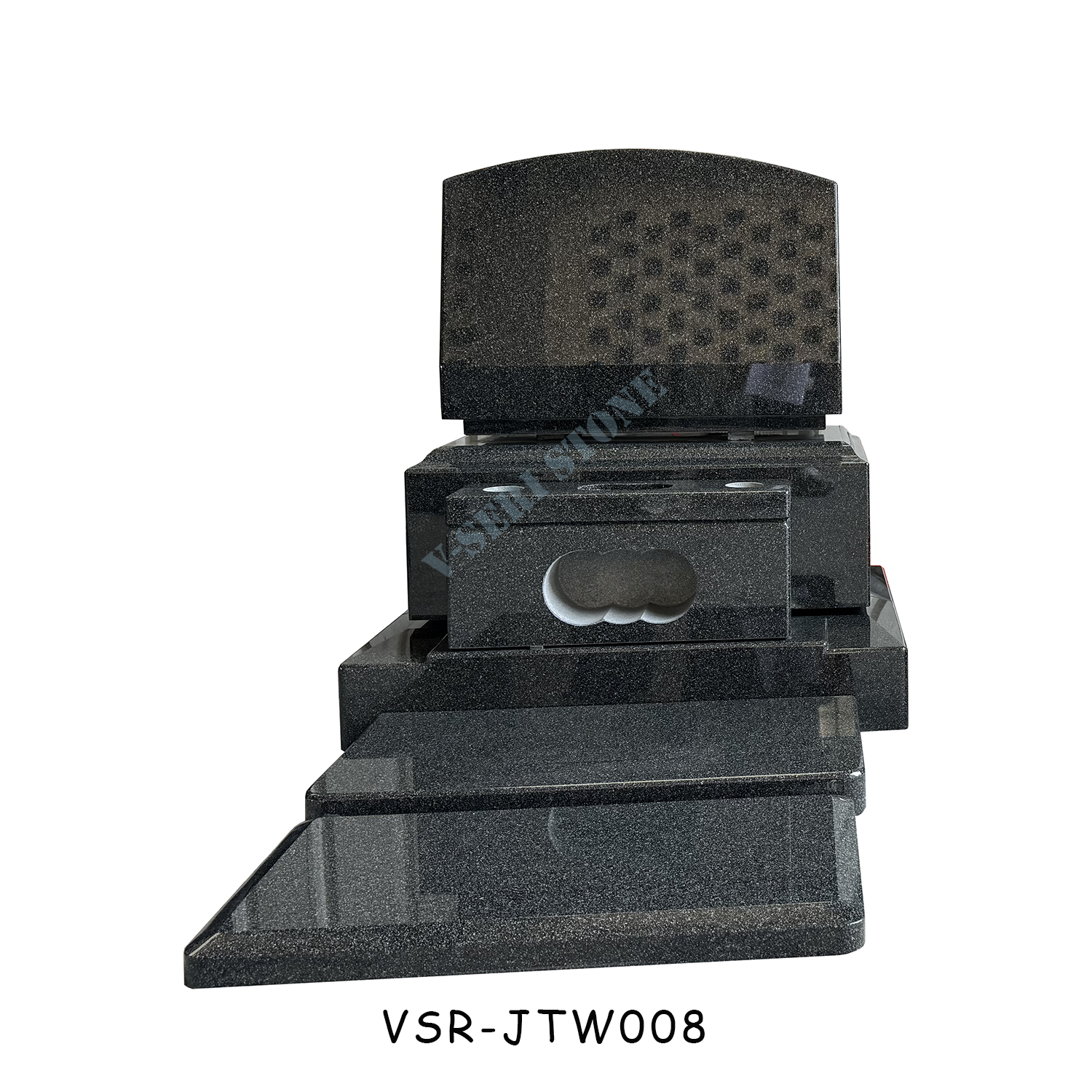 Modern Japanese Style Funeral Monument Stone Tombstone in Black