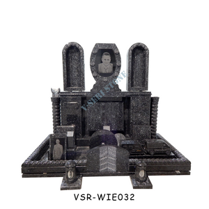 Green Granite Monument with Highly Detailed Carvings for a Graceful Memory