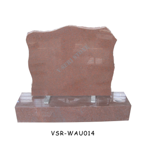 India Red Granite Small Tombstone Headstone with Upright Design