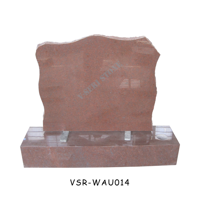 India Red Granite Small Tombstone Headstone with Upright Design