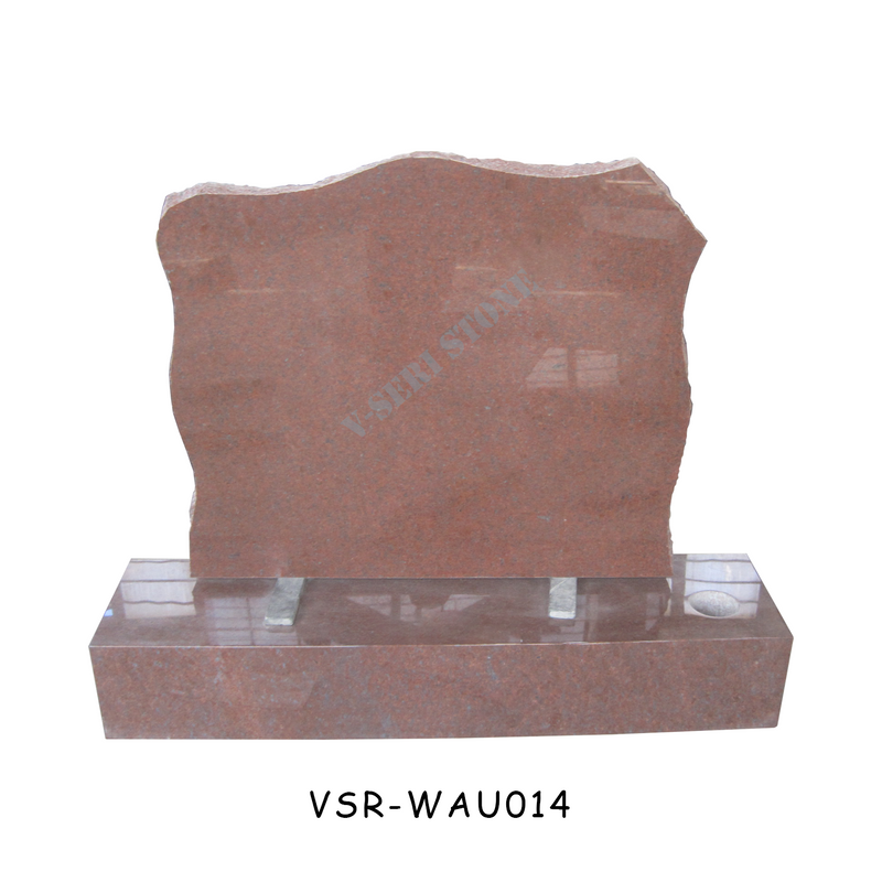 India Red Granite Small Tombstone Headstone with Upright Design