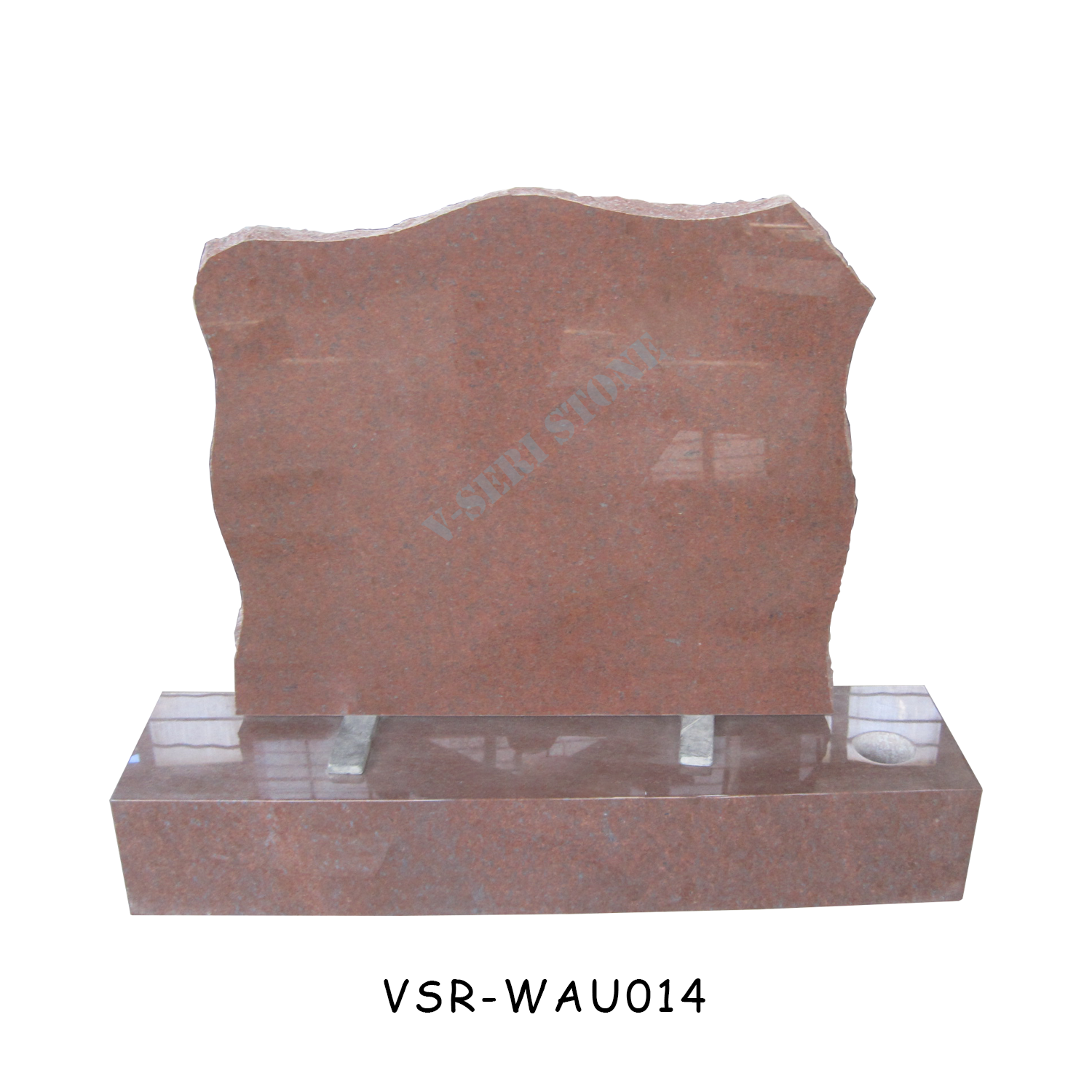 India Red Granite Small Tombstone Headstone with Upright Design