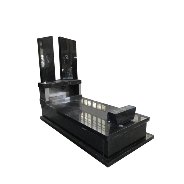 Mausoleum Design India Black Polished Granite Headstone for Grave