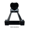 High Quality Black Grave Stones Granite Heart Headstone with Roses Carved