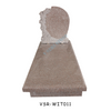 China Red Granite Headstone with Hand Carved Rose Flowers
