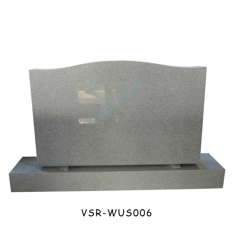 Standing Grey Granite Monuments Gravestones with Simple Design
