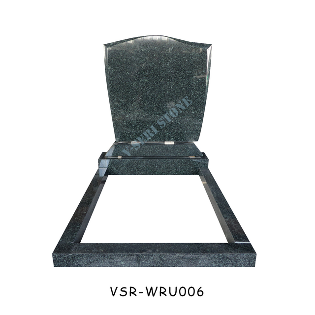 Wave Shape Green Granite Headstone Monuments for Memorial/Dead/Cemetery