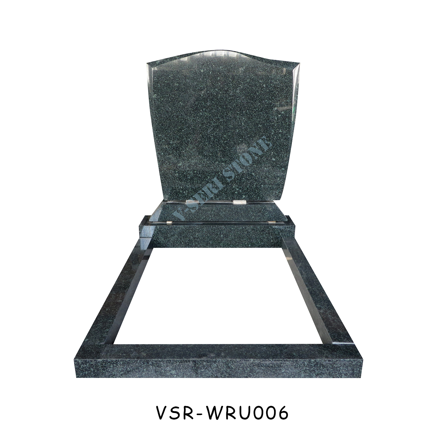 Wave Shape Green Granite Headstone Monuments for Memorial/Dead/Cemetery