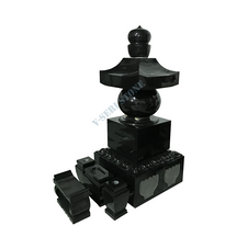 Ancient Lower Lotus Five-tiered Pagoda Tombstone in Black