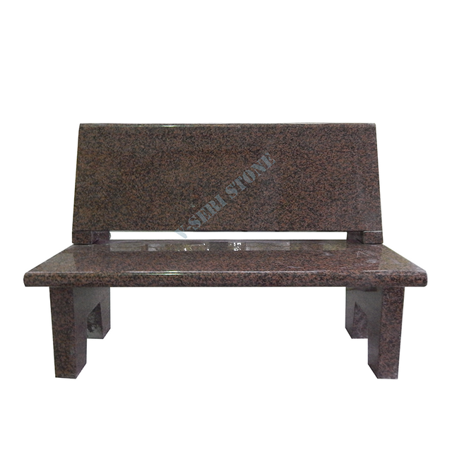 Outdoor Granite Red Chairs in the Park or Courtyard
