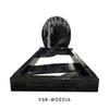 Solid Black Granite Headstone Grave Tombstone with Tree Carved