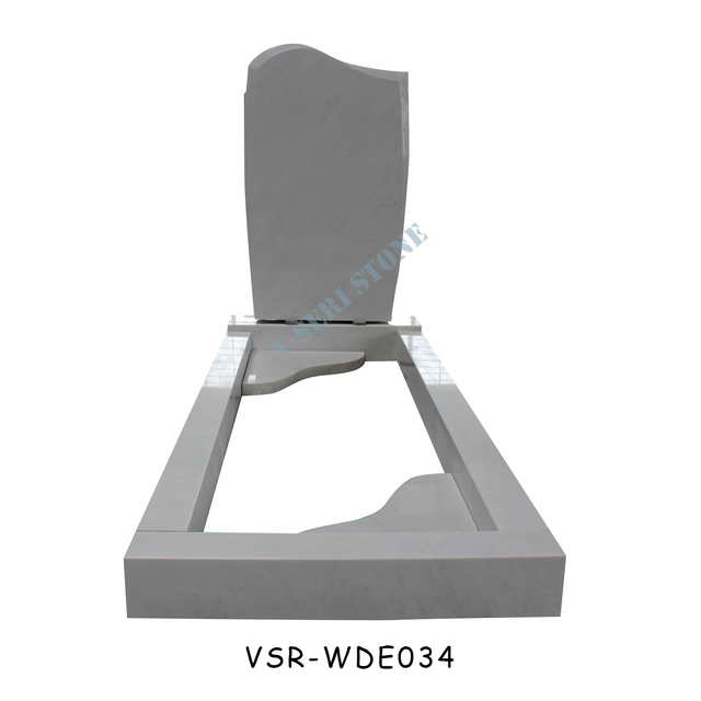 Durable Polished White Marble Monument Stones Cemetery for Garden