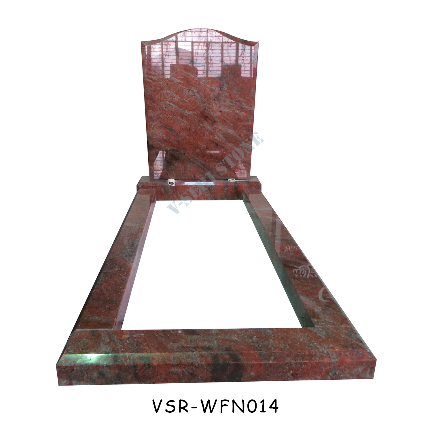 Romantic Red Granite Headstone Monument with Highly Polished