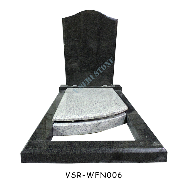 Classic Black and White Granite Memorial Cemetery for Eternal Remembrance