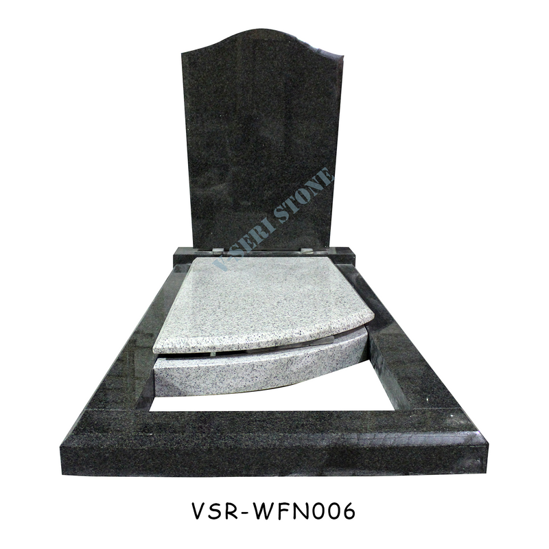 Classic Black and White Granite Memorial Cemetery for Eternal Remembrance
