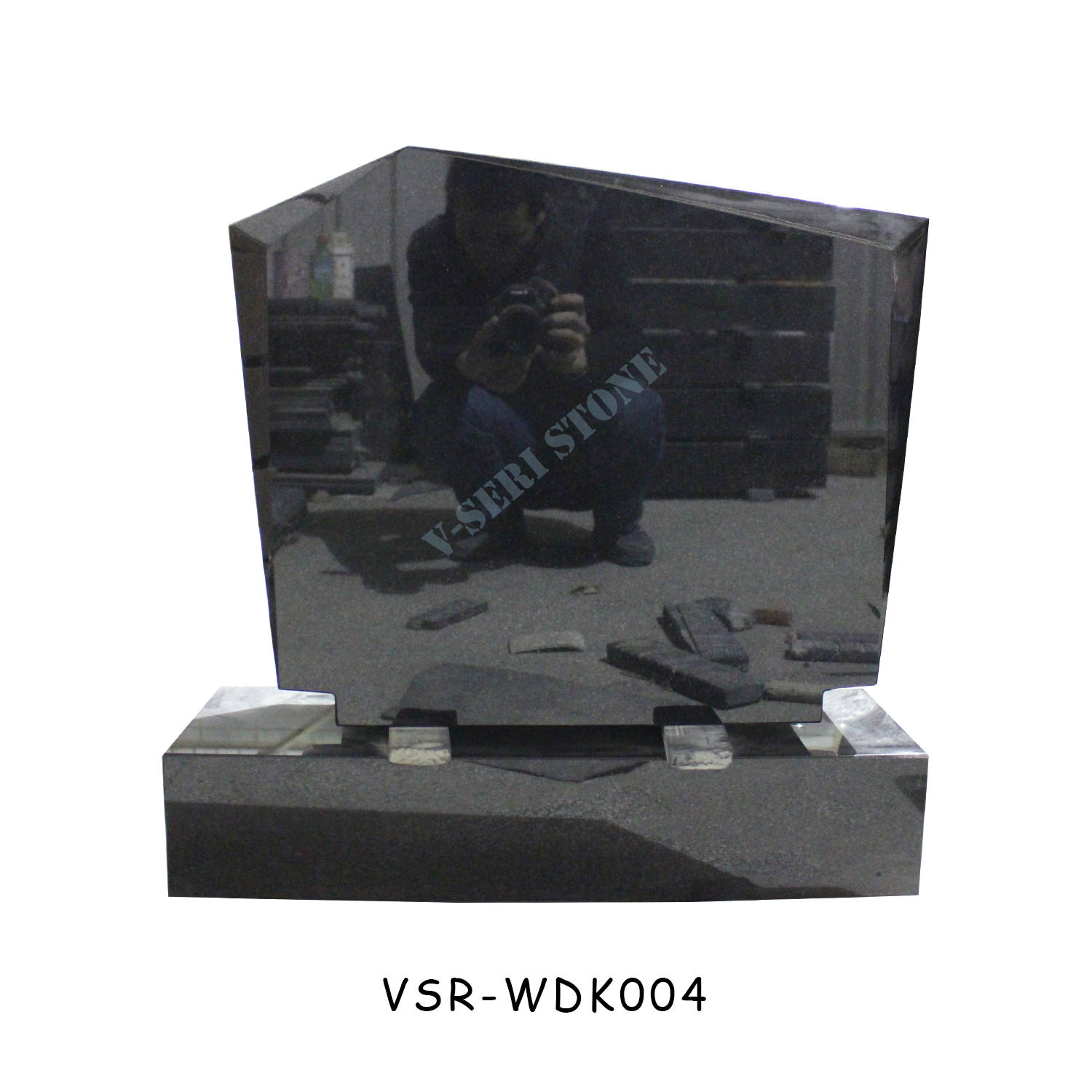 Upright Simple Design Black Granite Headstone Tombstone