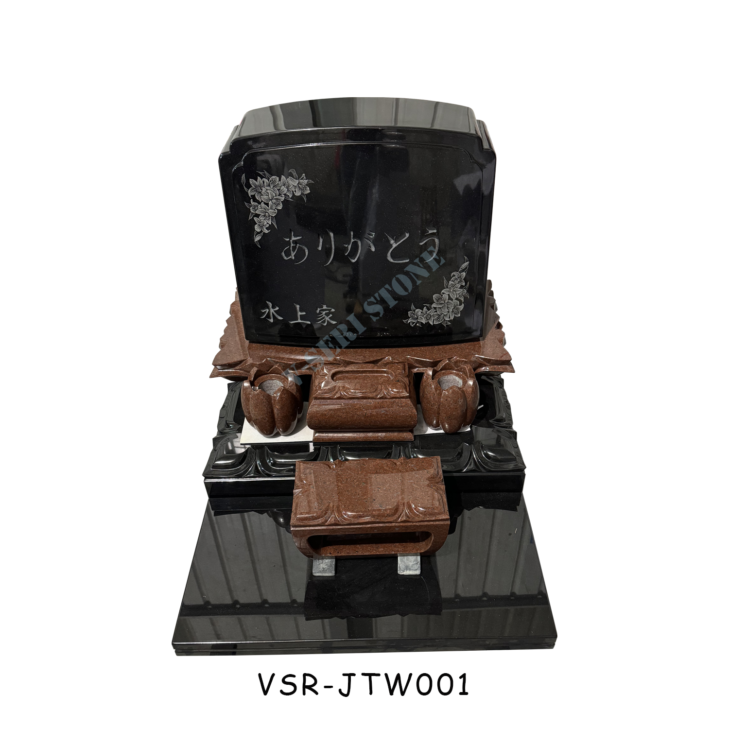 Premium Quality India Black and Red Granite Monuments Designed for Japanese Markets