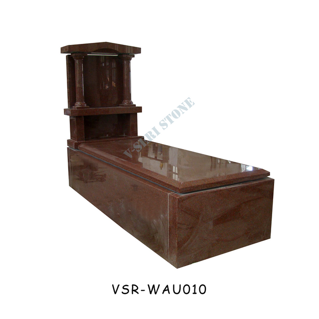 India Red Granite Australia Style Memorial Monument for Cemetery