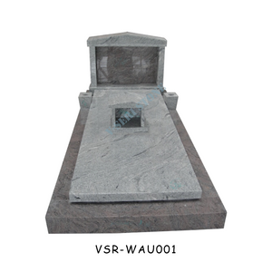 Classic and Contemporary Purple Granite Monument with Vases