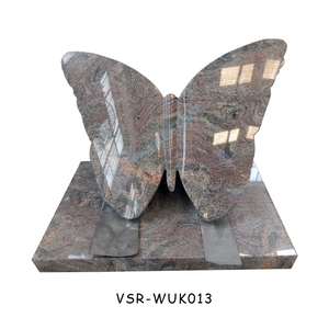 Romantic Multicolor Red Butterfly Granite Headstones for Graves 