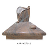 Multicolor Red Granite Headstone Monuments with Head of Goddess Carved for Europe