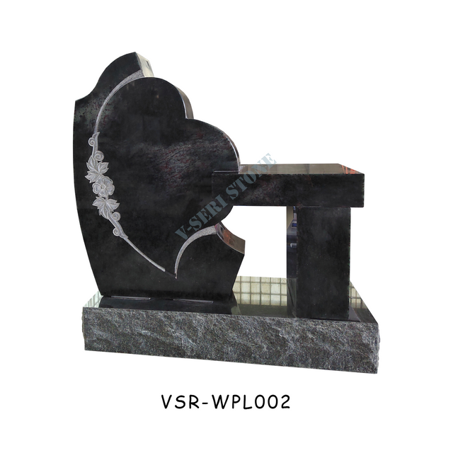 Artistic Design Heart Shaped Gravestone Headstones in Blue for Graves