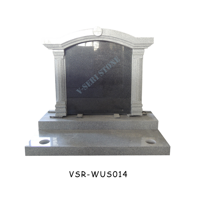 China G654 and G601 Granite Black Grey Memorial with Pillars Design