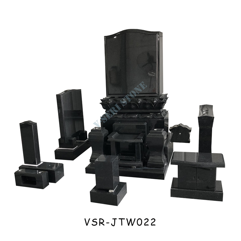 Quality Craftsmanship Deep Blue Granite Full Memorial Headstones for Cremation Plots