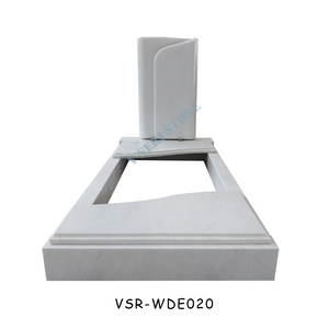 Modern White Marble Granite Monuments Outdoor Memorial for Cemetery Use