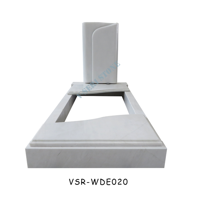 Modern White Marble Granite Monuments Outdoor Memorial for Cemetery Use