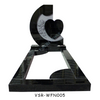 Classic Black Granite Gravestone with Timeless Rose and Heart Motif