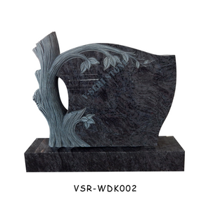 Bahamas Blue Granite Headstone Antique Tree Shape Carved Tombstone