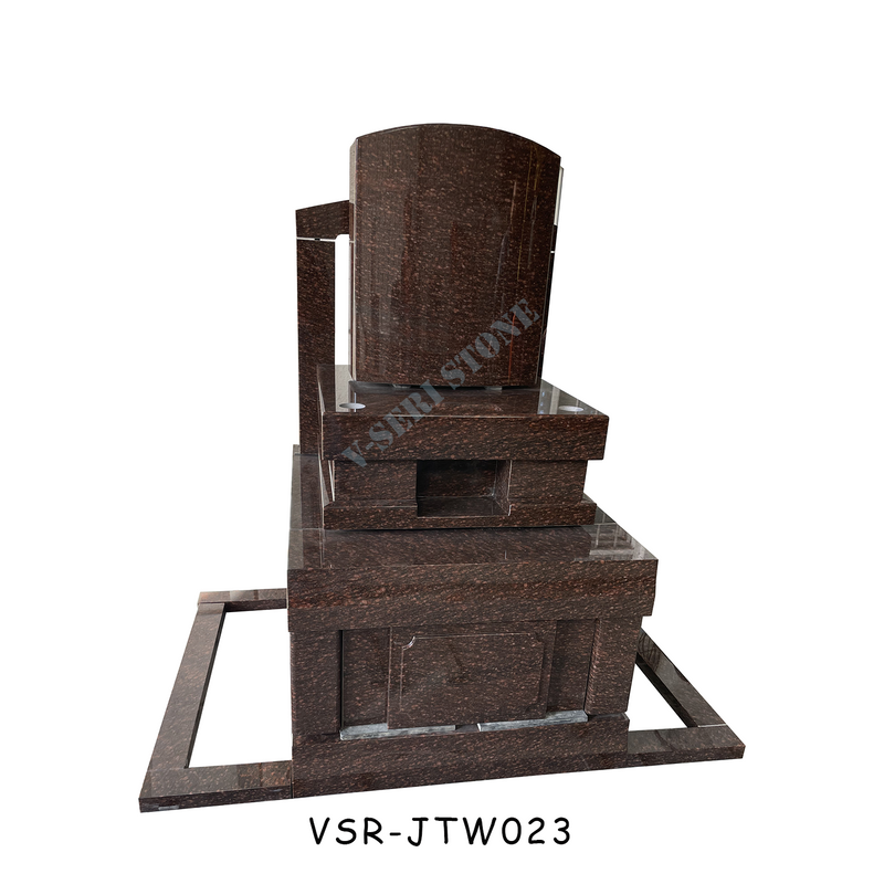 Solid Natural Stone Grave Markers Polished Cat′s Eye Granite Headstones in Red
