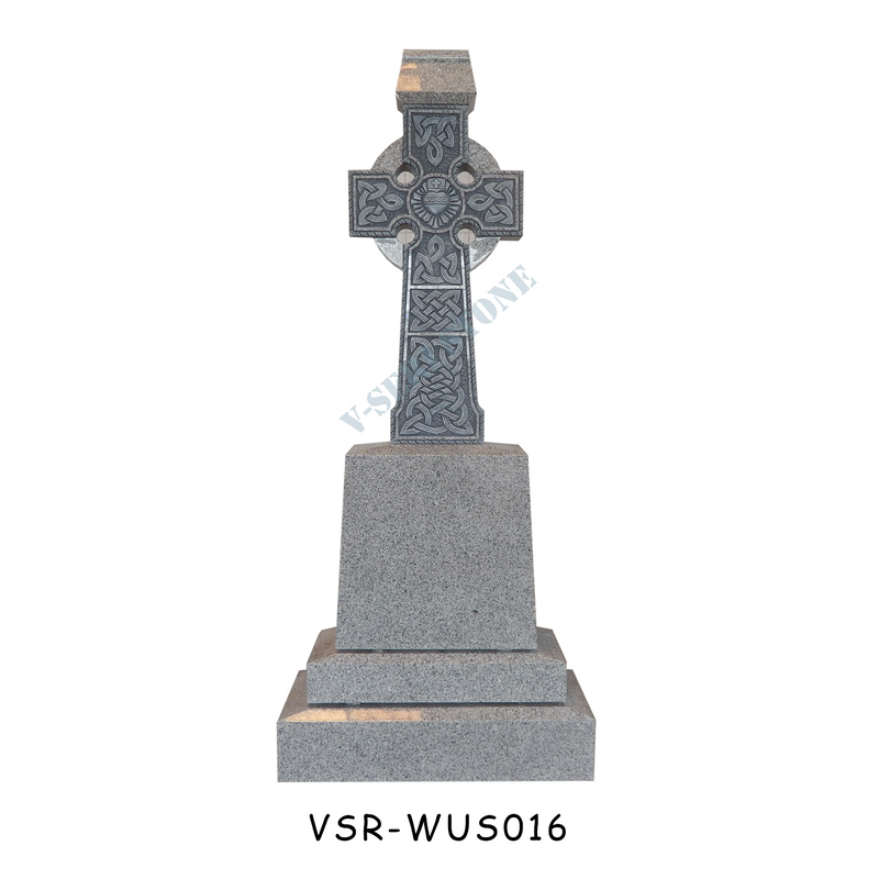 Celtic Cross Design Grey Granite Cemetery Headstones in China G601 