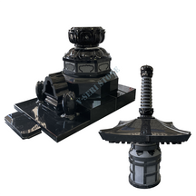 Premium Seamless Nine-story Stone Pagoda Tombstone in Black Granite