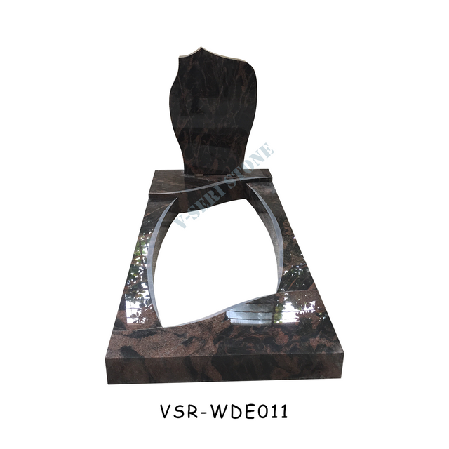 Simple Design Aurora Red Granite Memorial Headstone for Cremation