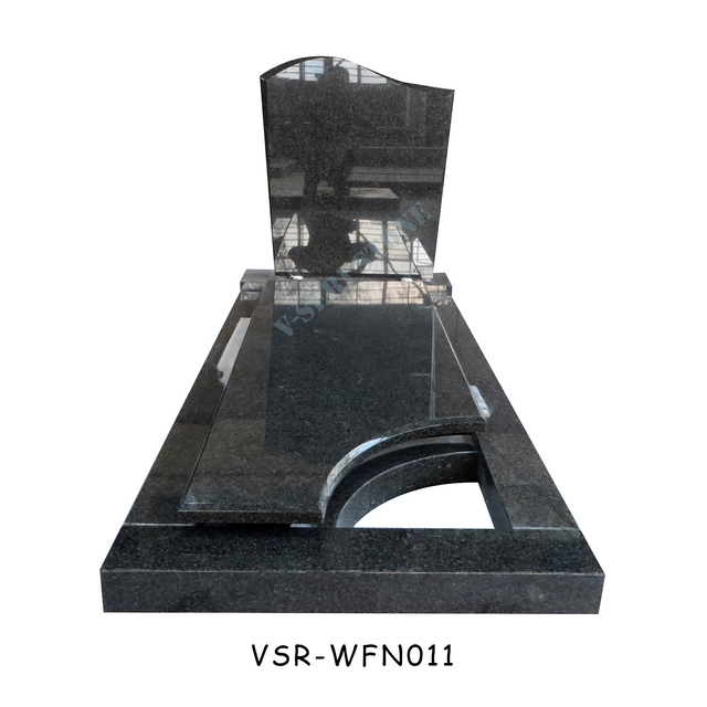 Simple Design Polished Black Granite Gravestone Monument for Graves