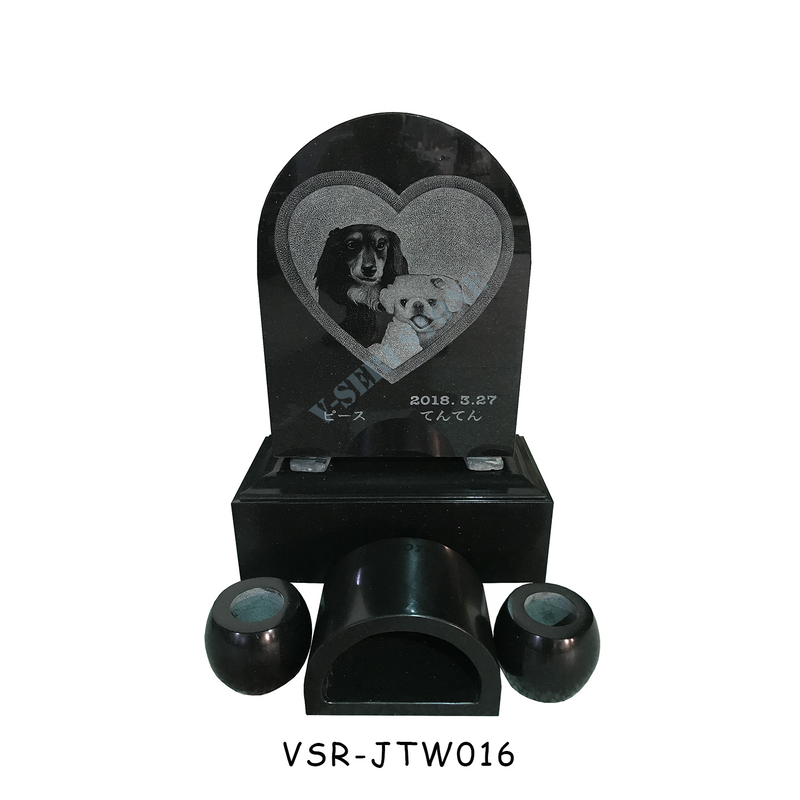 Natural Black Stone Upright Pet Grave Markers Pet Memorials in India Black