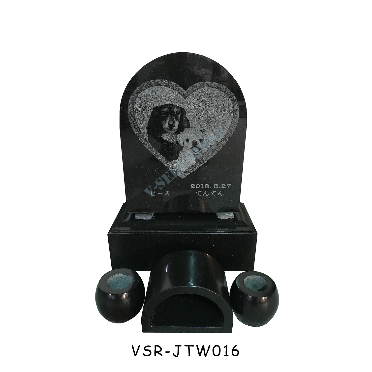 Natural Black Stone Upright Pet Grave Markers Pet Memorials in India Black