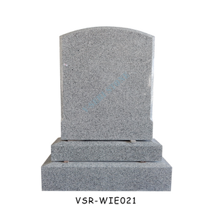 Traditional Design Grey Granite Upright Headstone 