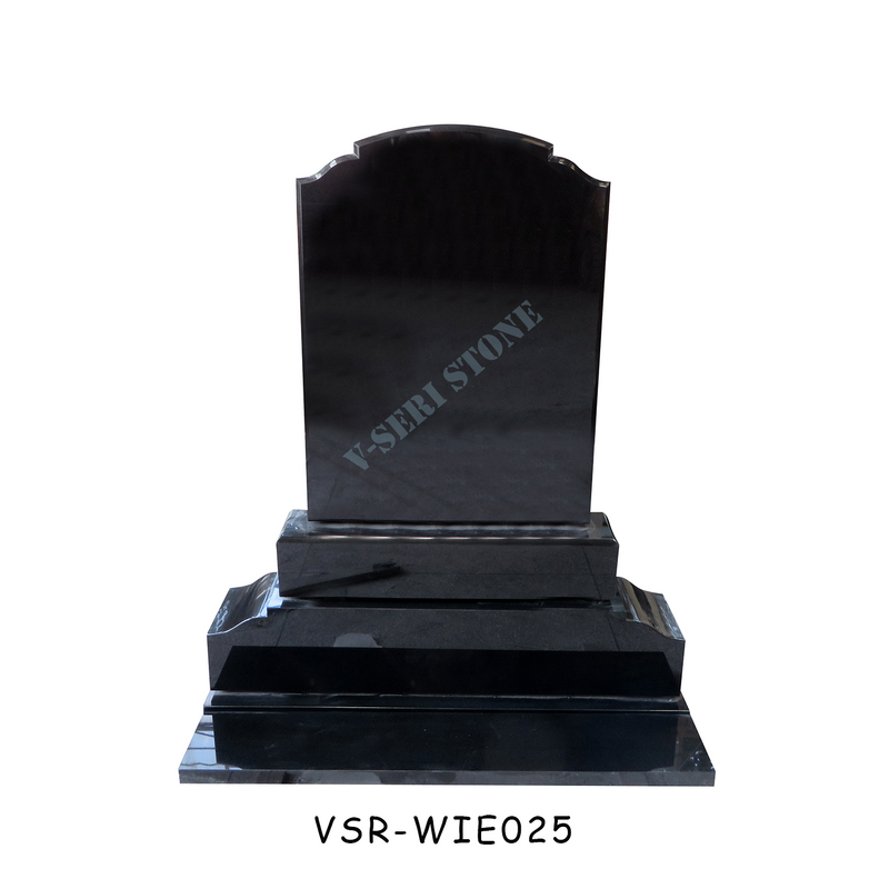 Modern Design Black Color Granite Upright Monument