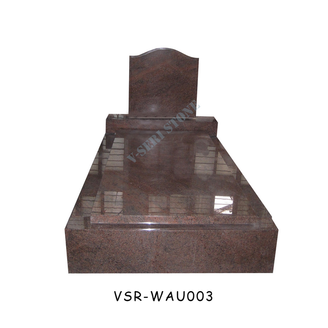 Red Polished Granite Cemetery Monument for Outdoor Garden
